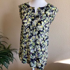 J.Crew Collection 100% silk watercolor floral blouse